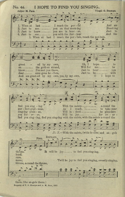 Hallelujahs: for Sunday Schools, Singing-Schools, Revivals, Conventions and General Use in Christian Work and Worship page 46