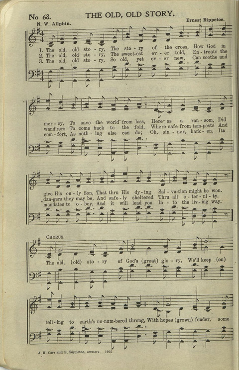 Hallelujahs: for Sunday Schools, Singing-Schools, Revivals, Conventions and General Use in Christian Work and Worship page 68