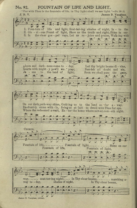 Hallelujahs: for Sunday Schools, Singing-Schools, Revivals, Conventions and General Use in Christian Work and Worship page 92