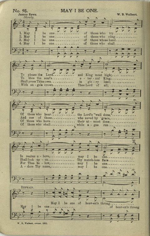 Hallelujahs: for Sunday Schools, Singing-Schools, Revivals, Conventions and General Use in Christian Work and Worship page 98