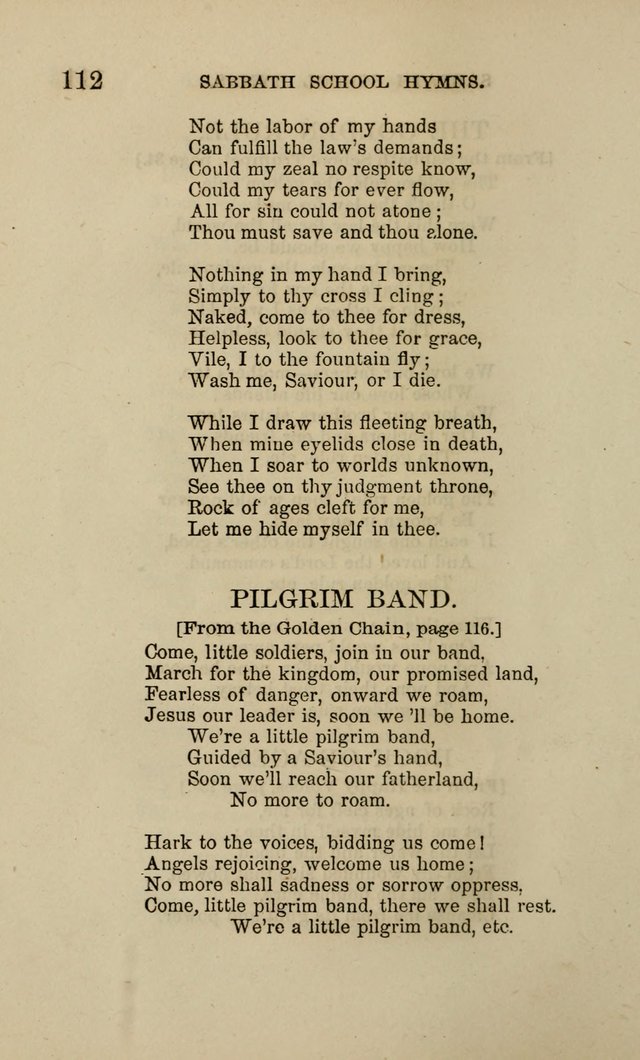Hymns for the use of the Sabbath School of the Second Reformed Church, Albany N. Y. page 112