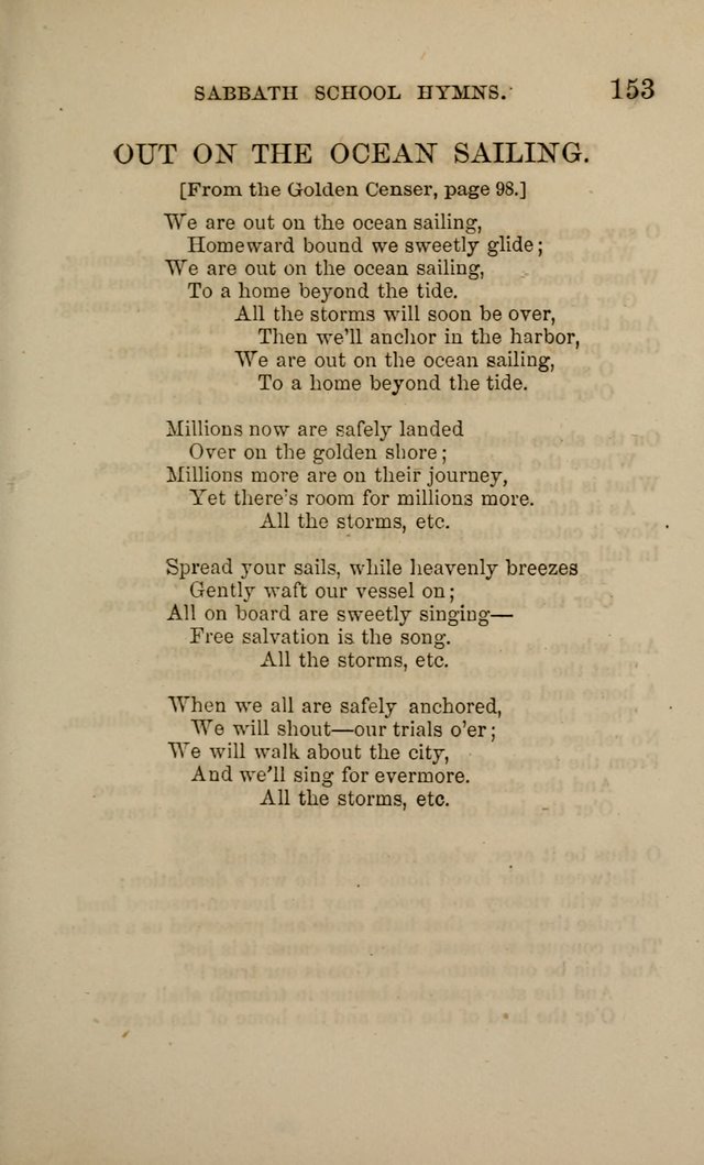Hymns for the use of the Sabbath School of the Second Reformed Church, Albany N. Y. page 153