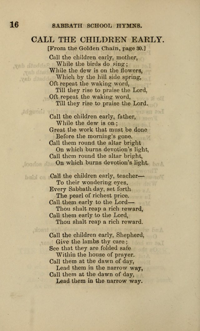 Hymns for the use of the Sabbath School of the Second Reformed Church, Albany N. Y. page 16