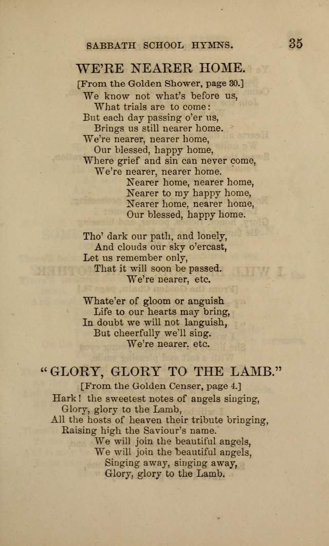 Hymns for the use of the Sabbath School of the Second Reformed Church, Albany N. Y. page 35