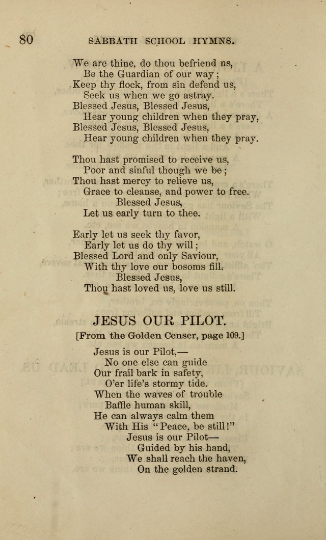 Hymns for the use of the Sabbath School of the Second Reformed Church, Albany N. Y. page 80