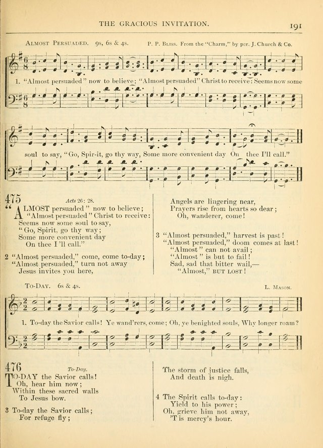 Hymns for the Sanctuary and Social Worship: with tunes page 191