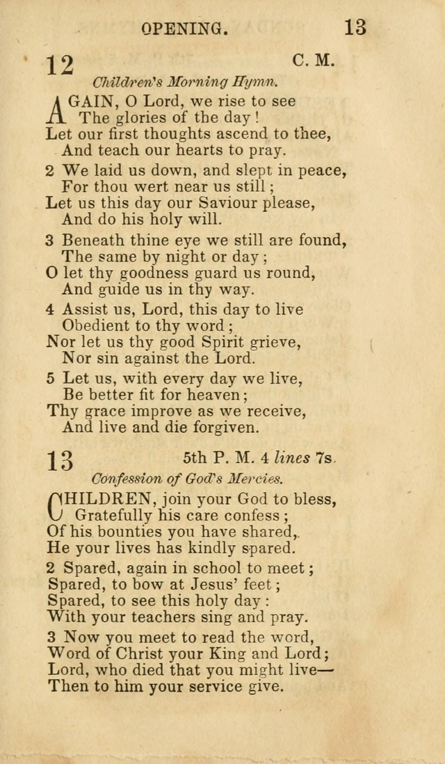 Hymns for Sunday Schools, Youth and Children page 13