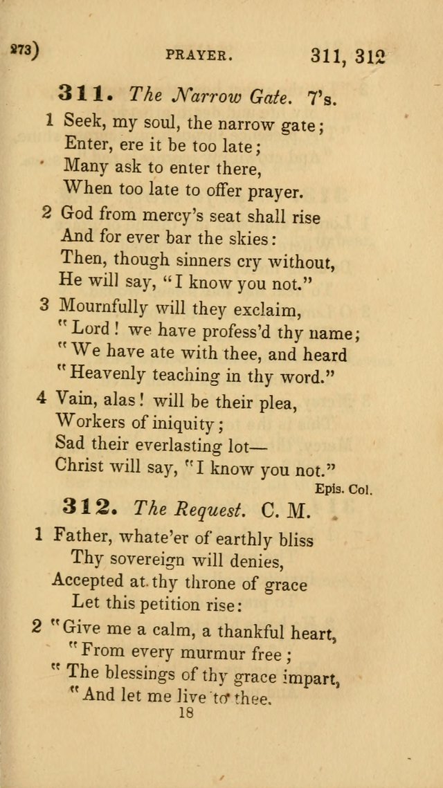 Hymns for Social Worship: selected from Watts, Doddridge, Newton, Cowper, Steele and others page 273