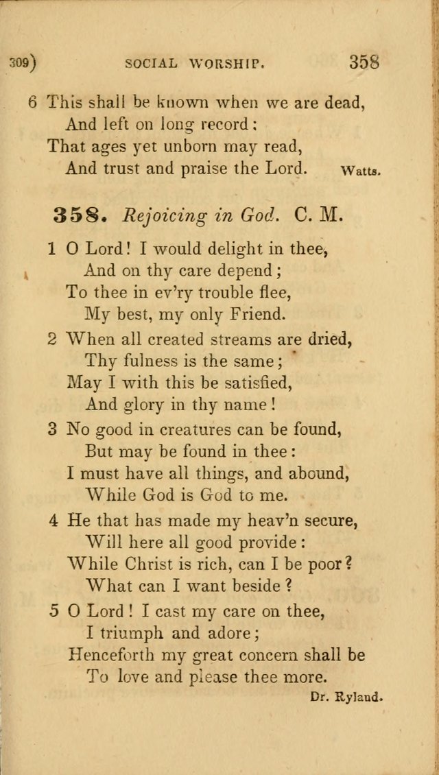 Hymns for Social Worship: selected from Watts, Doddridge, Newton, Cowper, Steele and others page 309