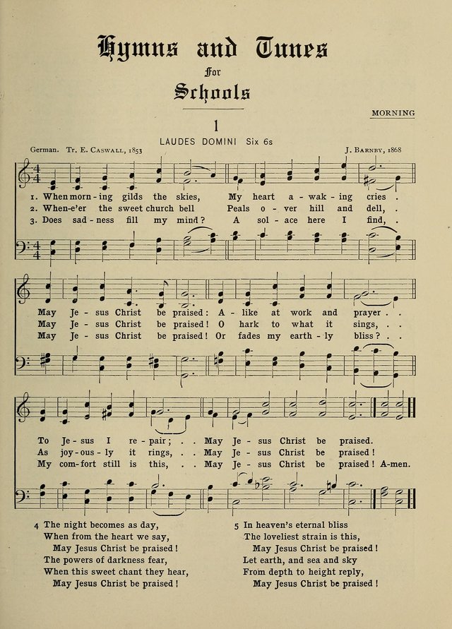 Hymns and Tunes for Schools page 1