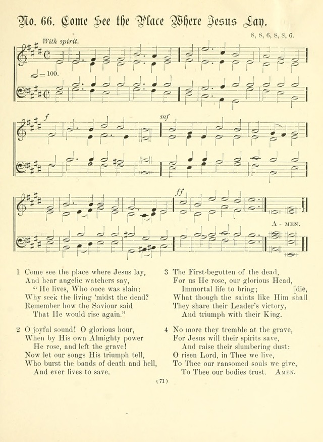 Hymn Tunes: being further contributions to the hymnody of the church page 71