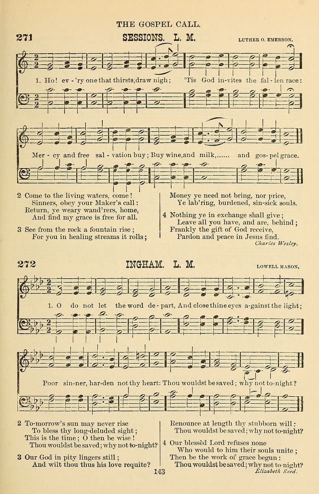 Hymn and Tune Book of the Methodist Episcopal Church, South (Round Note Ed.) page 143