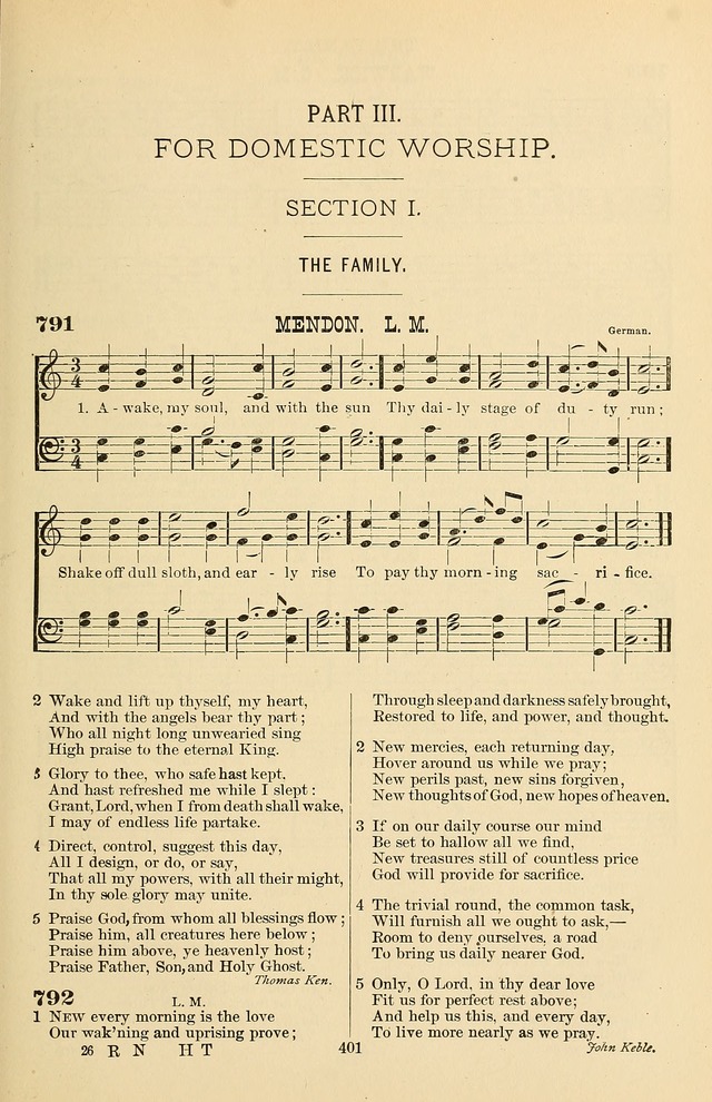 Hymn and Tune Book of the Methodist Episcopal Church, South (Round Note Ed.) page 401