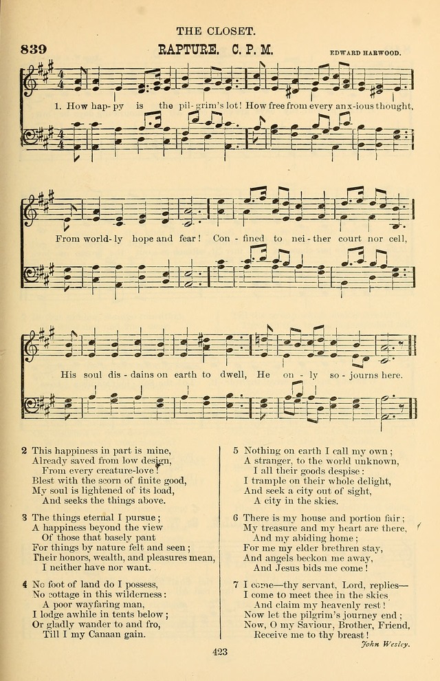 Hymn and Tune Book of the Methodist Episcopal Church, South (Round Note Ed.) page 423