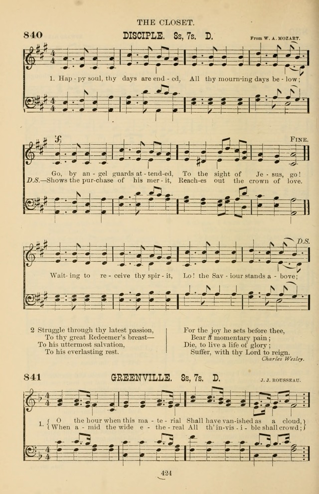 Hymn and Tune Book of the Methodist Episcopal Church, South (Round Note Ed.) page 424