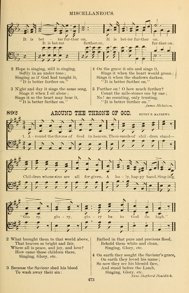 Hymn and Tune Book of the Methodist Episcopal Church, South (Round Note Ed.) page 473