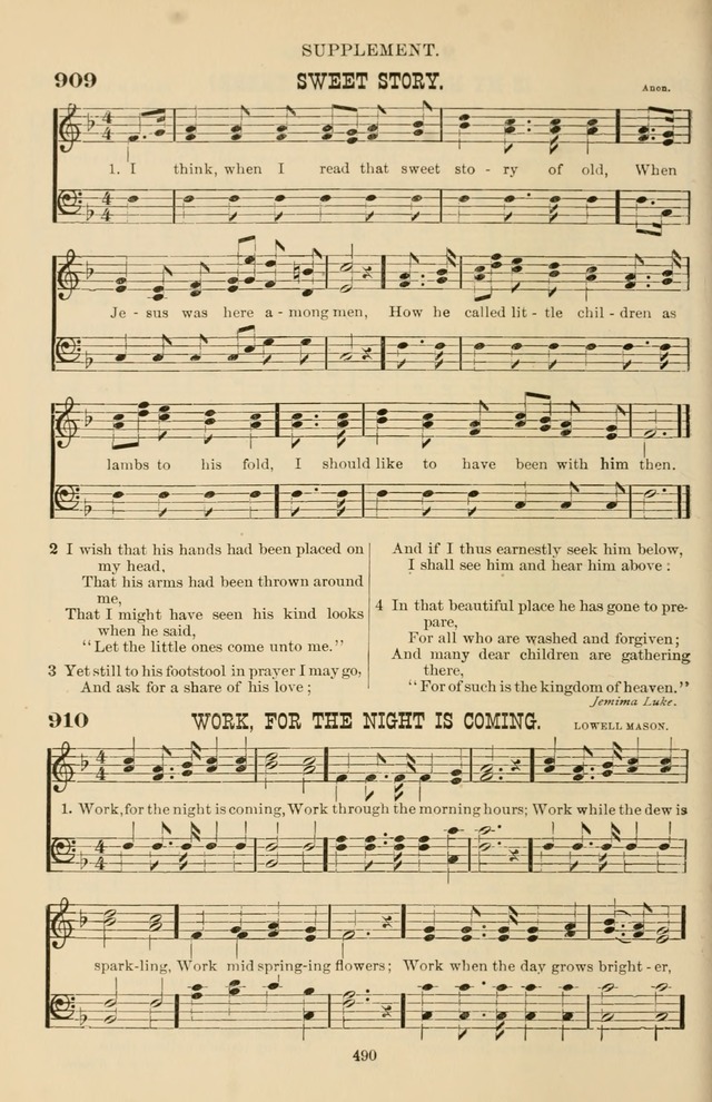 Hymn and Tune Book of the Methodist Episcopal Church, South (Round Note Ed.) page 490