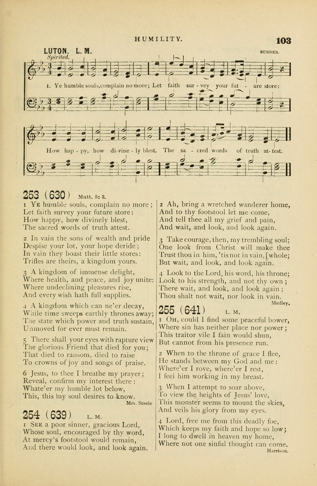 Hymn and Tune Book for Use in Old School or Primitive Baptist Churches page 103