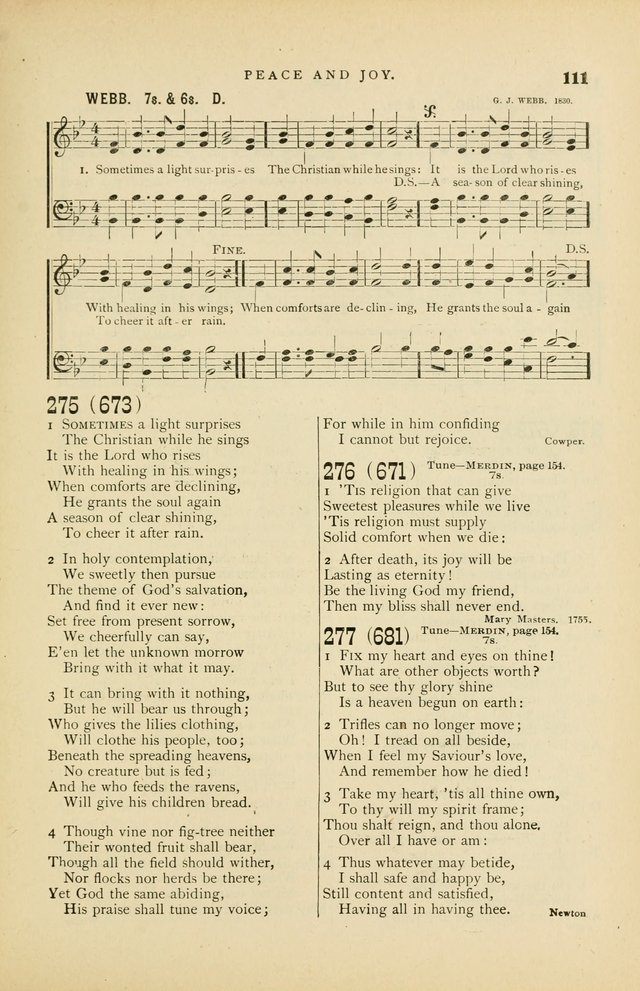 Hymn and Tune Book for Use in Old School or Primitive Baptist Churches page 111