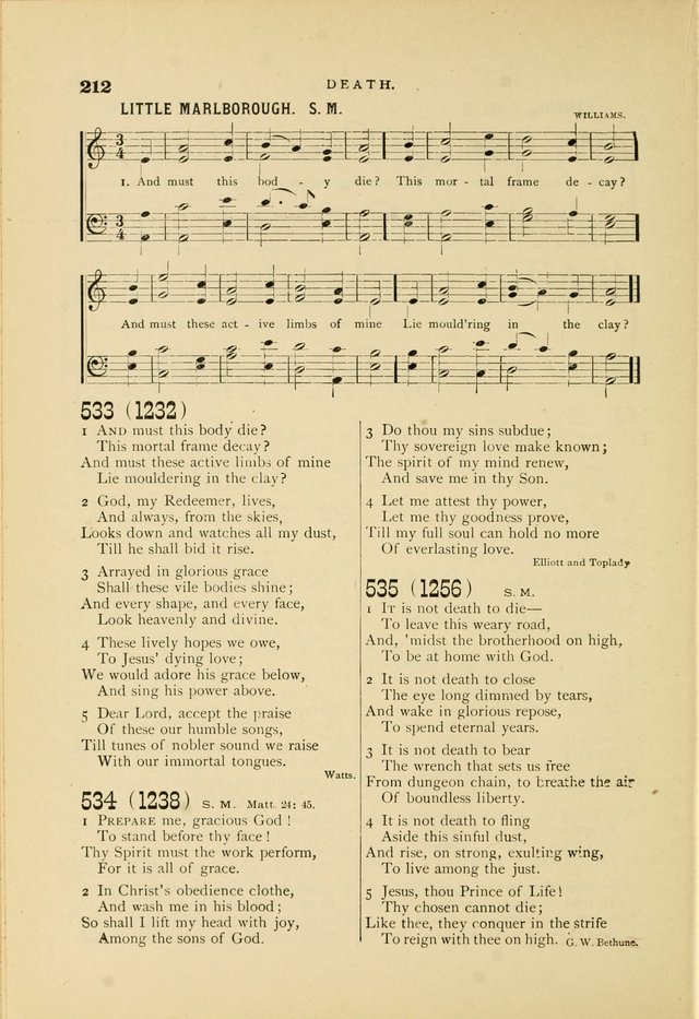 Hymn and Tune Book for Use in Old School or Primitive Baptist Churches page 212