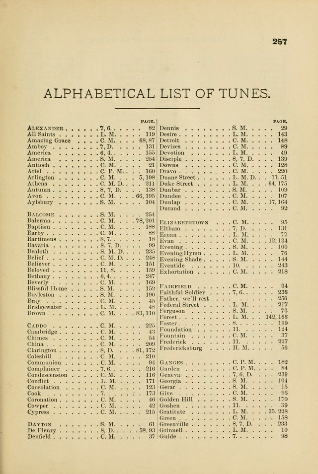 Hymn and Tune Book for Use in Old School or Primitive Baptist Churches page 257