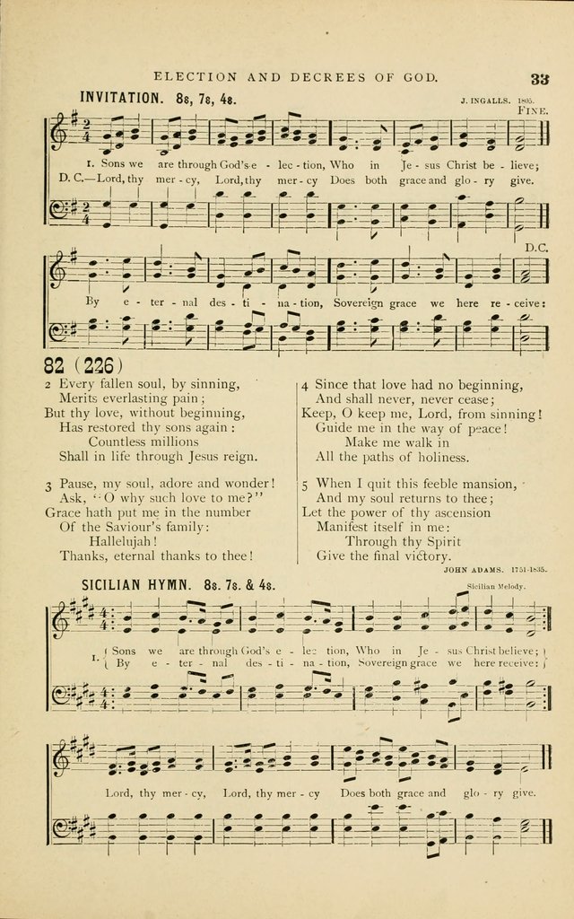 Hymn and Tune Book for Use in Old School or Primitive Baptist Churches page 33
