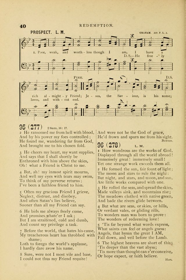 Hymn and Tune Book for Use in Old School or Primitive Baptist Churches page 40