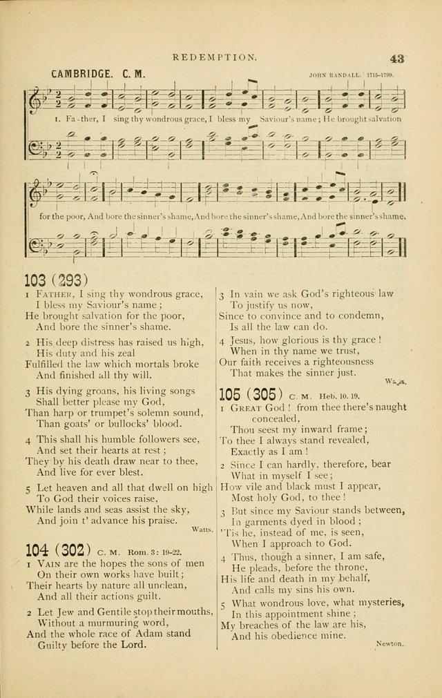 Hymn and Tune Book for Use in Old School or Primitive Baptist Churches page 43