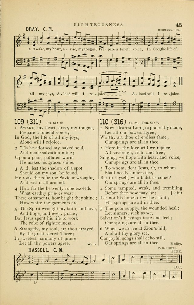 Hymn and Tune Book for Use in Old School or Primitive Baptist Churches page 45