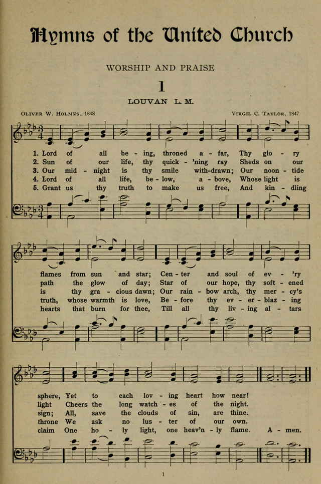 Hymns of the United Church page 1