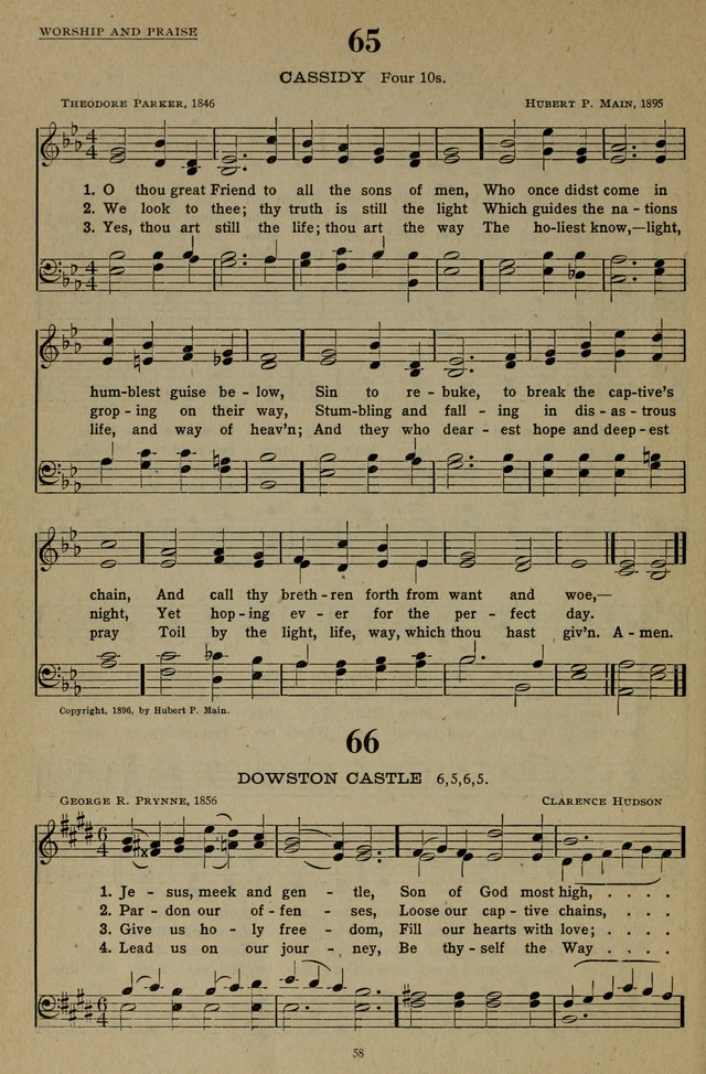 Hymns of the United Church page 58
