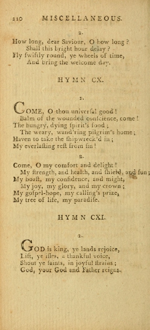 Hymns for the Use of the Society of United Christian Friends: with their constitution annexed page 110