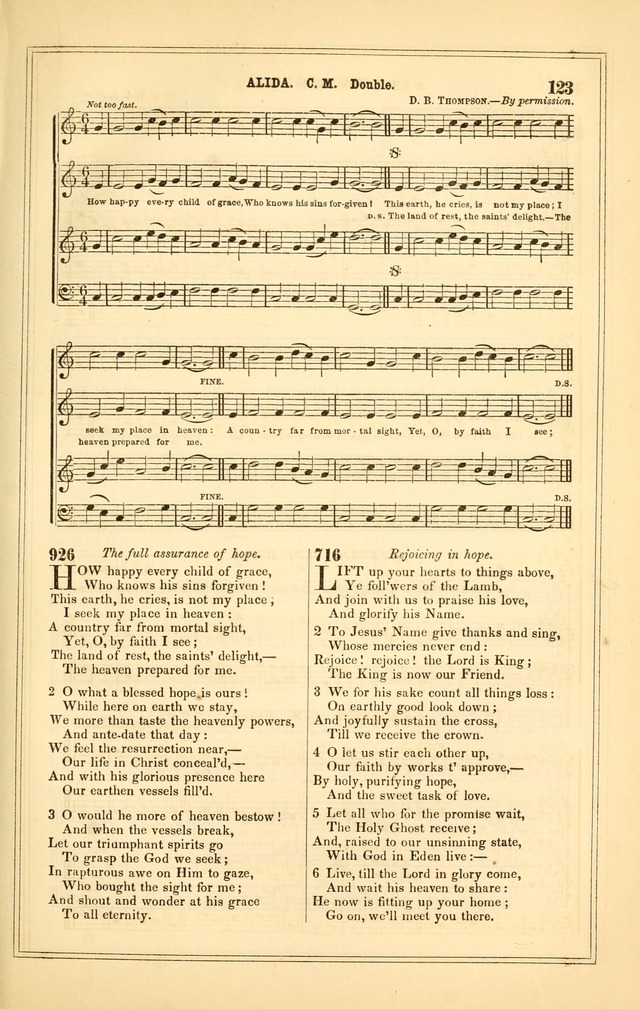The Heart and Voice: or, Songs of Praise for the Sanctuary: hymn and tune book, designed for congregational singing in the Methodist Episcopal Church, and for congregations generally page 123