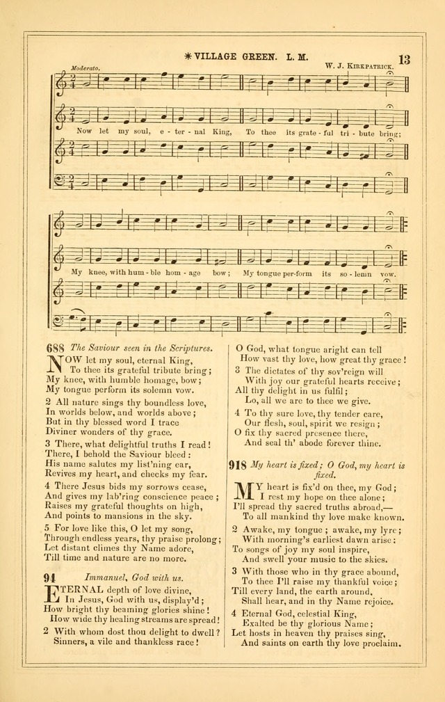 The Heart and Voice: or, Songs of Praise for the Sanctuary: hymn and tune book, designed for congregational singing in the Methodist Episcopal Church, and for congregations generally page 13