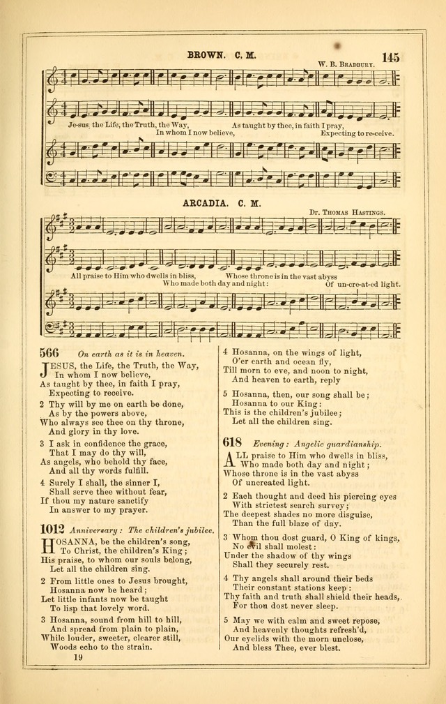 The Heart and Voice: or, Songs of Praise for the Sanctuary: hymn and tune book, designed for congregational singing in the Methodist Episcopal Church, and for congregations generally page 145
