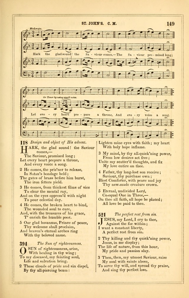 The Heart and Voice: or, Songs of Praise for the Sanctuary: hymn and tune book, designed for congregational singing in the Methodist Episcopal Church, and for congregations generally page 149