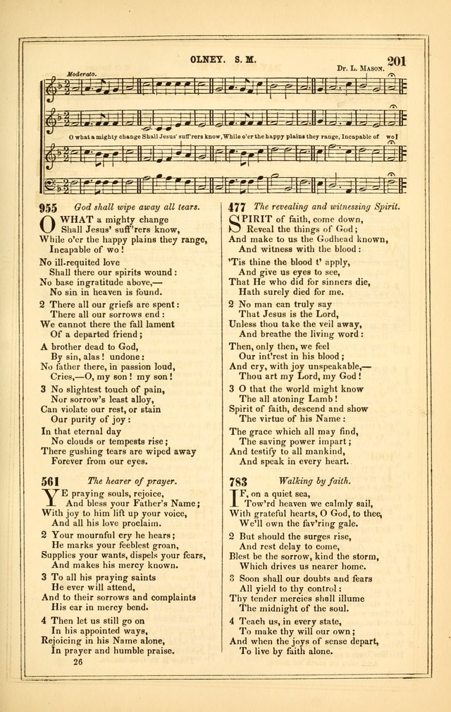 The Heart and Voice: or, Songs of Praise for the Sanctuary: hymn and tune book, designed for congregational singing in the Methodist Episcopal Church, and for congregations generally page 201