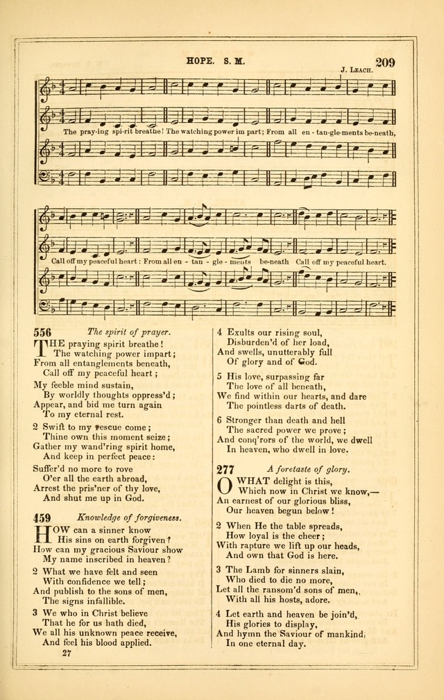 The Heart and Voice: or, Songs of Praise for the Sanctuary: hymn and tune book, designed for congregational singing in the Methodist Episcopal Church, and for congregations generally page 209