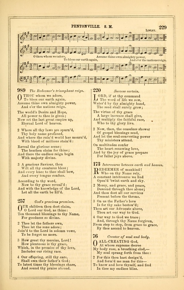 The Heart and Voice: or, Songs of Praise for the Sanctuary: hymn and tune book, designed for congregational singing in the Methodist Episcopal Church, and for congregations generally page 229