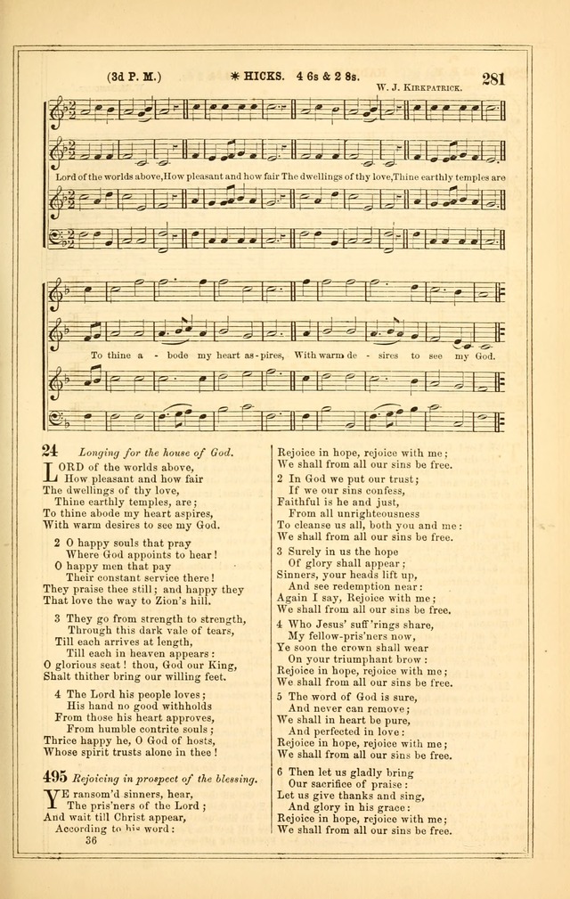 The Heart and Voice: or, Songs of Praise for the Sanctuary: hymn and tune book, designed for congregational singing in the Methodist Episcopal Church, and for congregations generally page 281