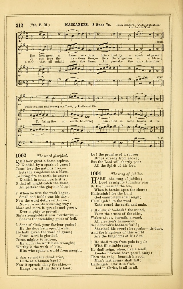 The Heart and Voice: or, Songs of Praise for the Sanctuary: hymn and tune book, designed for congregational singing in the Methodist Episcopal Church, and for congregations generally page 312