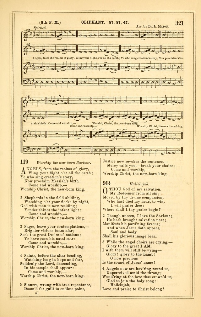 The Heart and Voice: or, Songs of Praise for the Sanctuary: hymn and tune book, designed for congregational singing in the Methodist Episcopal Church, and for congregations generally page 321