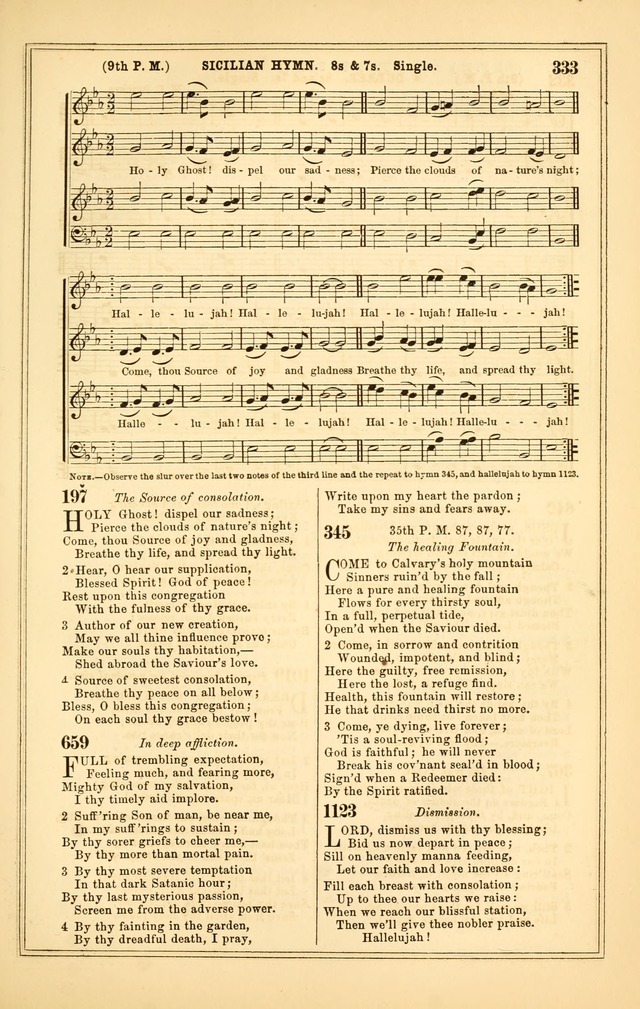The Heart and Voice: or, Songs of Praise for the Sanctuary: hymn and tune book, designed for congregational singing in the Methodist Episcopal Church, and for congregations generally page 333