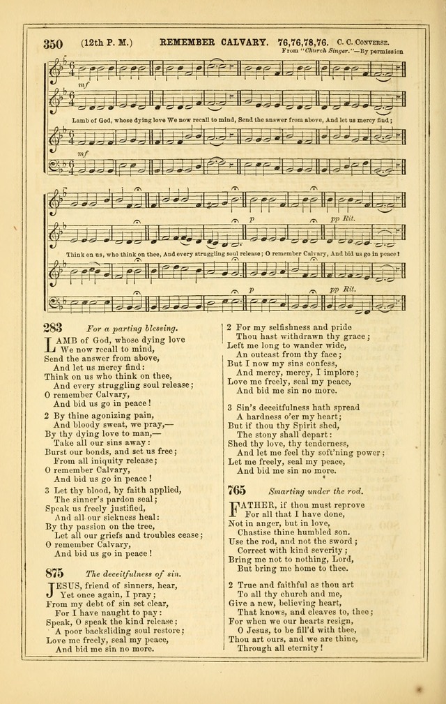The Heart and Voice: or, Songs of Praise for the Sanctuary: hymn and tune book, designed for congregational singing in the Methodist Episcopal Church, and for congregations generally page 350