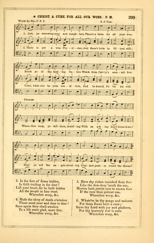 The Heart and Voice: or, Songs of Praise for the Sanctuary: hymn and tune book, designed for congregational singing in the Methodist Episcopal Church, and for congregations generally page 399