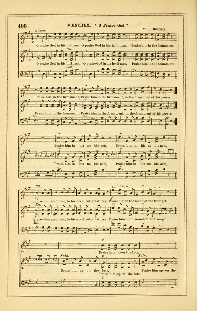 The Heart and Voice: or, Songs of Praise for the Sanctuary: hymn and tune book, designed for congregational singing in the Methodist Episcopal Church, and for congregations generally page 406