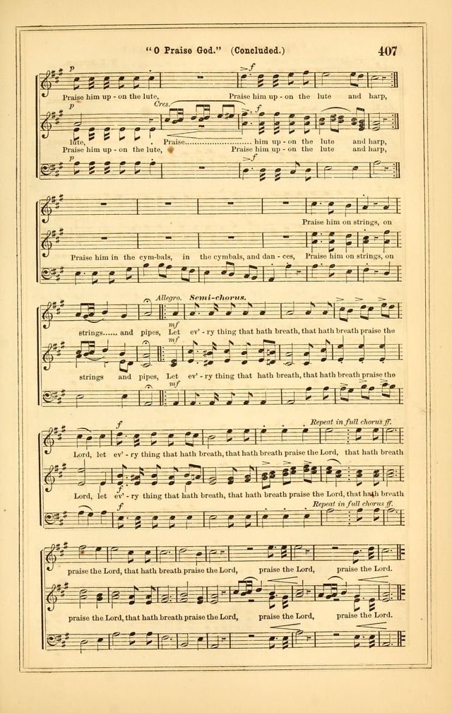 The Heart and Voice: or, Songs of Praise for the Sanctuary: hymn and tune book, designed for congregational singing in the Methodist Episcopal Church, and for congregations generally page 407