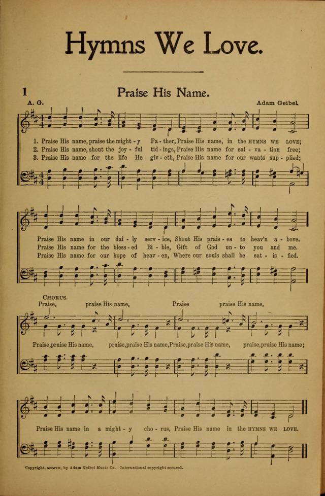 Hymns We Love, for Sunday Schools and All Devotional Meetings page 3