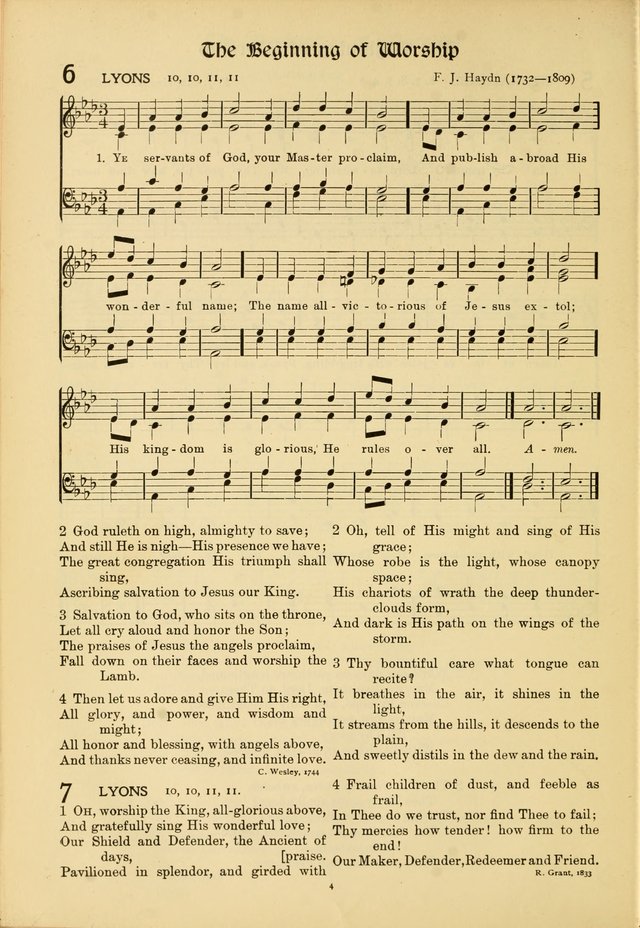 Hymns of Worship and Service (15th ed.) page 4
