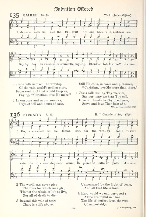 Hymns of Worship and Service: College Edition page 100